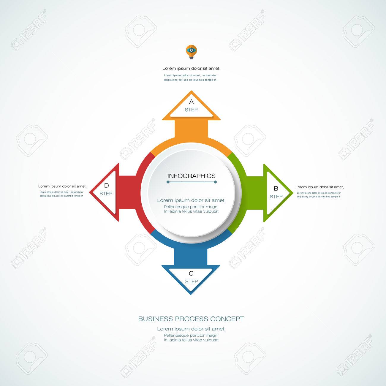 vector infographic 3d circle label design template with arrows