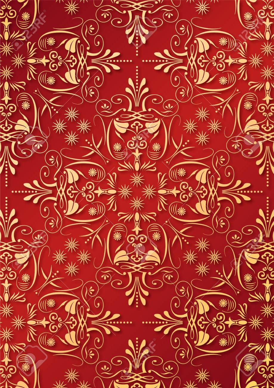 金色の唐草模様との古代の飾りの壁紙や織物テクスチャのイラスト のイラスト素材 ベクタ Image 金色の唐草模様との古代の飾りの壁紙や織物テクスチャのイラスト のイラスト素材 ベクタ Image