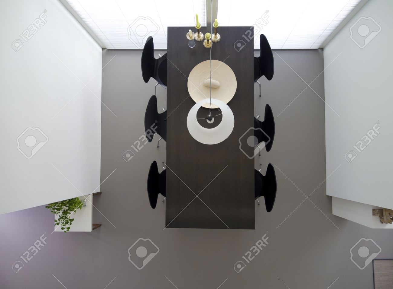 Dining Table Top View modern dining room with table and chairs in top view stock photo Dining Table Top View modern dining room with table and chairs in top view stock photo