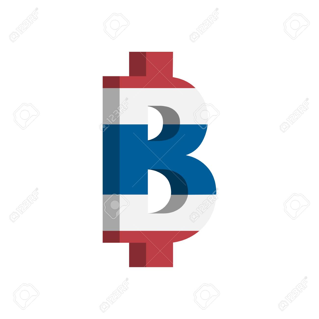 Thai Baht Thb Currency Symbol With Flag Vector Royalty Free Cliparts Vectors And Stock Illustration Image 107917251