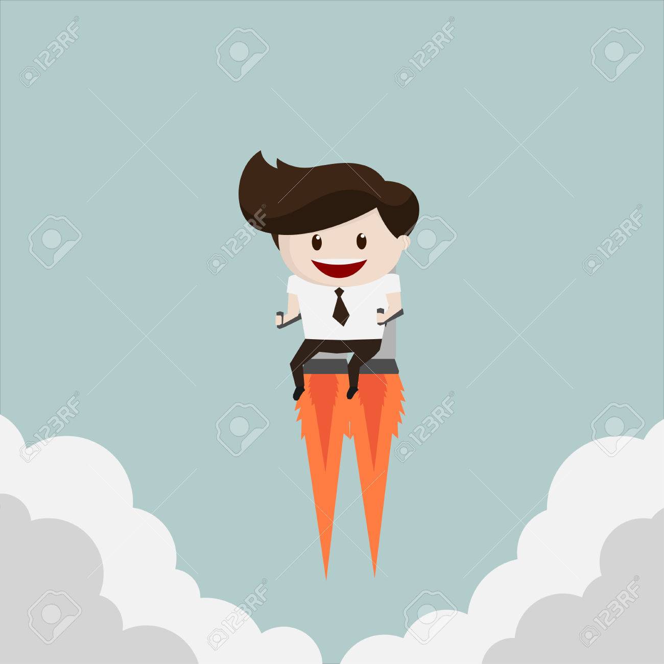 ジェット パックと飛ぶ のイラスト素材 ベクタ Image ジェット パックと飛ぶ のイラスト素材 ベクタ Image