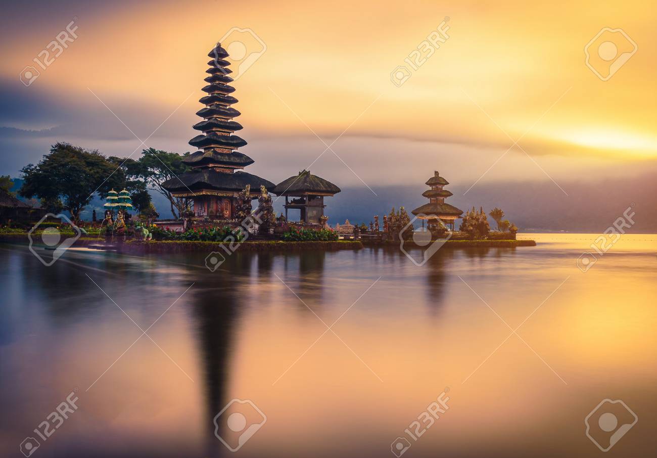 Pura Ulun Danu Bratan, Hindu Temple On Bratan Lake Landscape At Sunrise In  Bali, Indonesia. Stock Photo, Picture and Royalty Free Image. Image  84269935., image size:1300x906