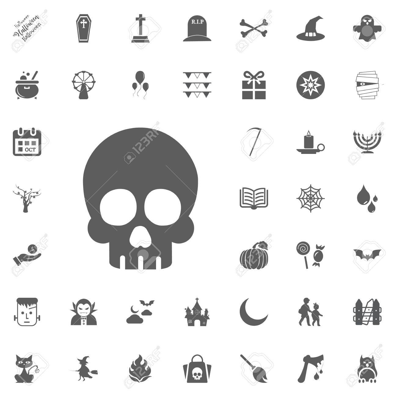 ハロウィンのアイコンを設定します ベクトルのイラスト アイコン スカル アイコン のイラスト素材 ベクタ Image