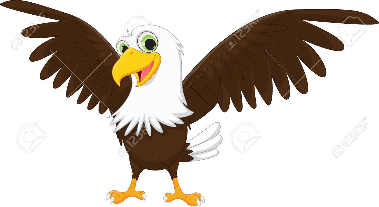 かわいいイーグル漫画のイラスト素材 ベクタ Image