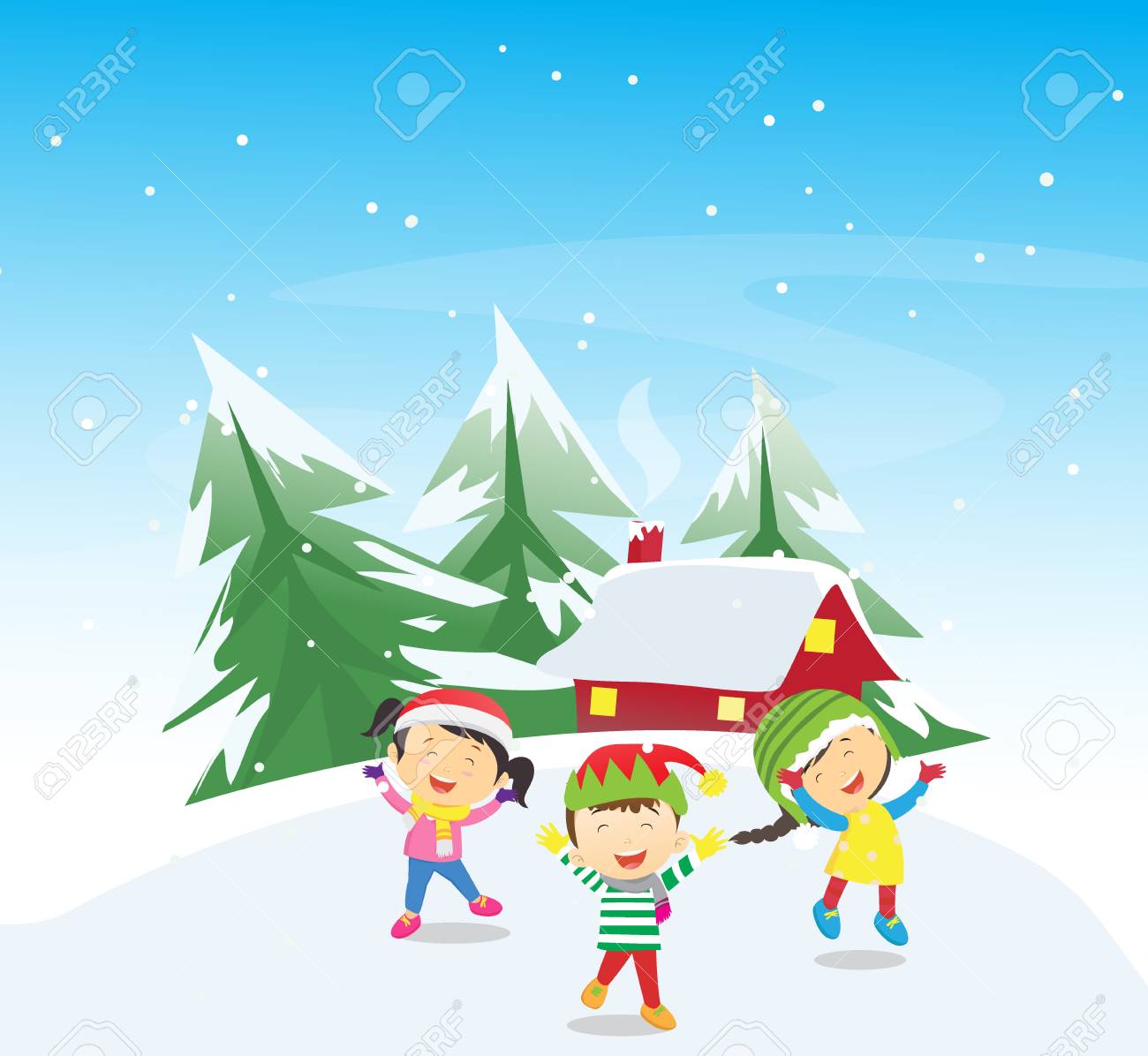 Happy Winter Kids Royalty Free SVG, Cliparts, Vectors, and Stock  Illustration. Image 77816108., image size:1300x1196