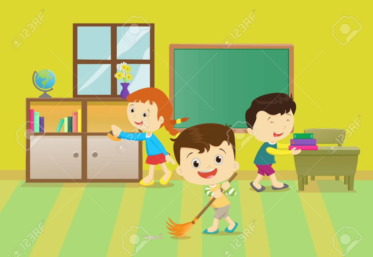 子供教室の掃除のイラストのイラスト素材 ベクタ Image 7358