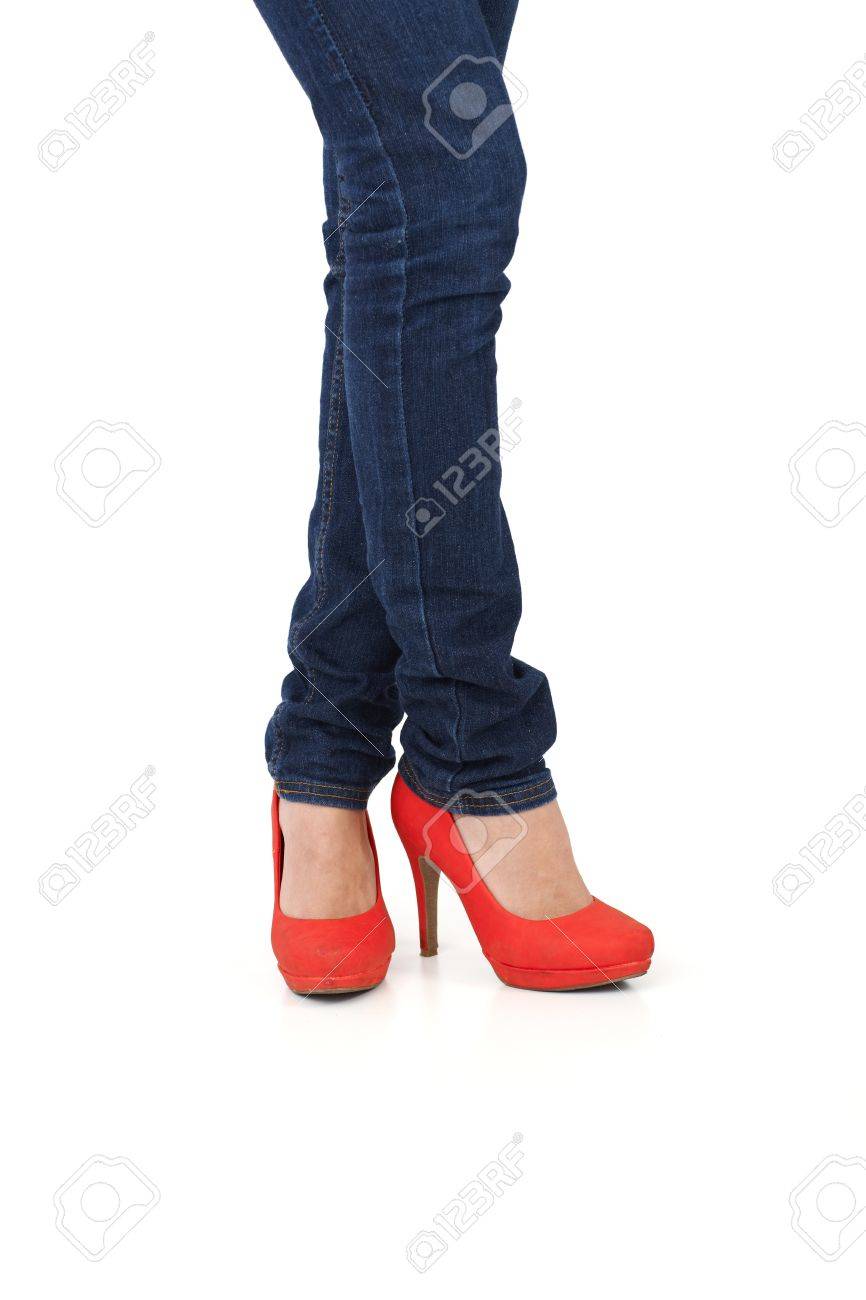 chaussure en jean a talon