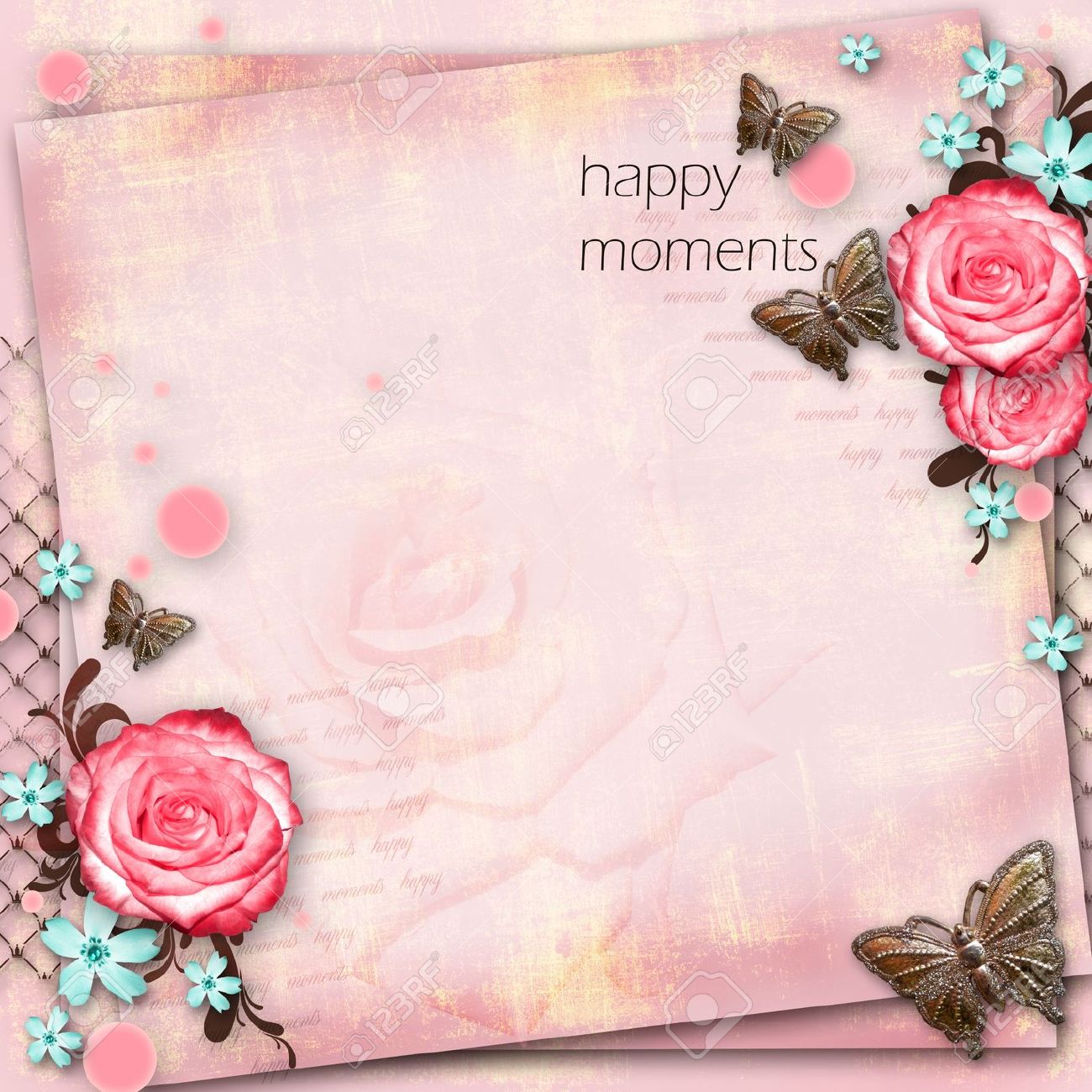 Día de San Valentín Tarjetas de saludo tarjeta de flores de color rosa mariposa tarjeta 6T estereoscópico