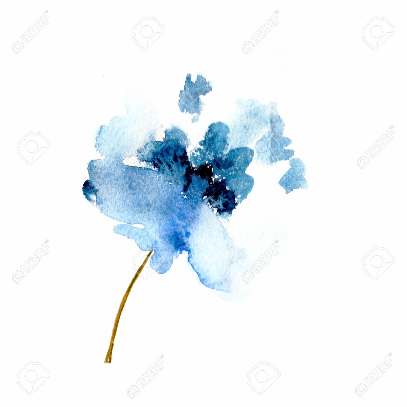 水彩、花の絵。