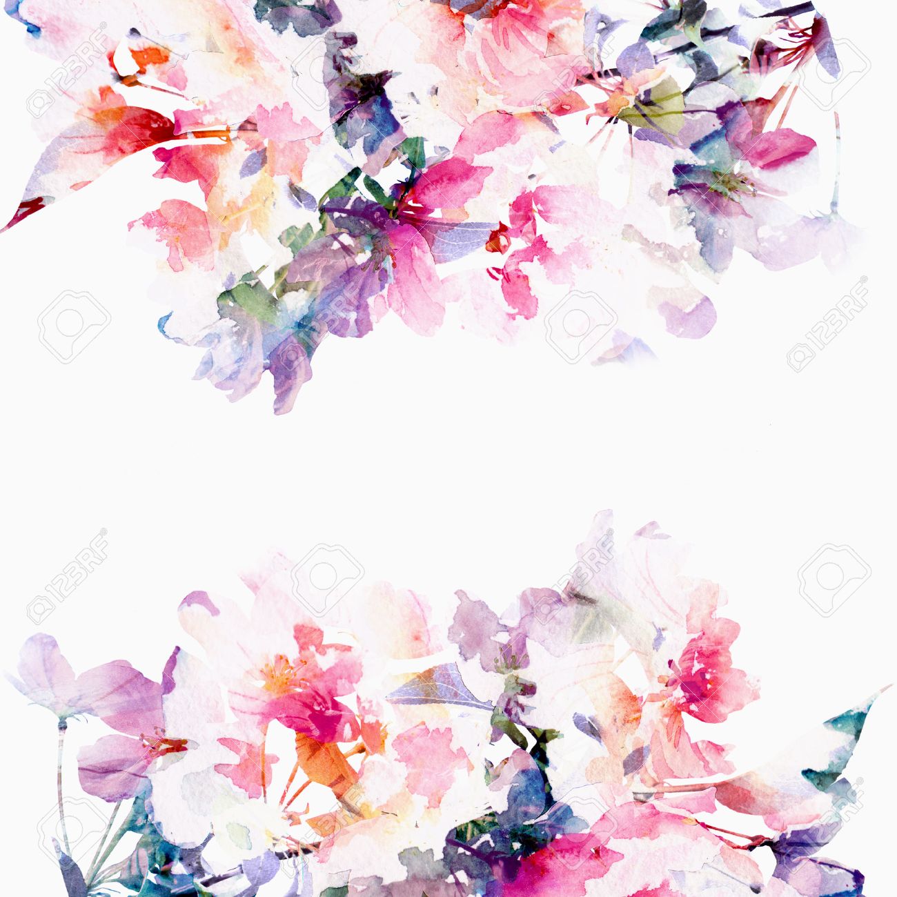 Blumenhintergrund Rosen Aquarell Blumenstrauss Geburtstagskarte Lizenzfreie Fotos Bilder Und Stock Fotografie Image