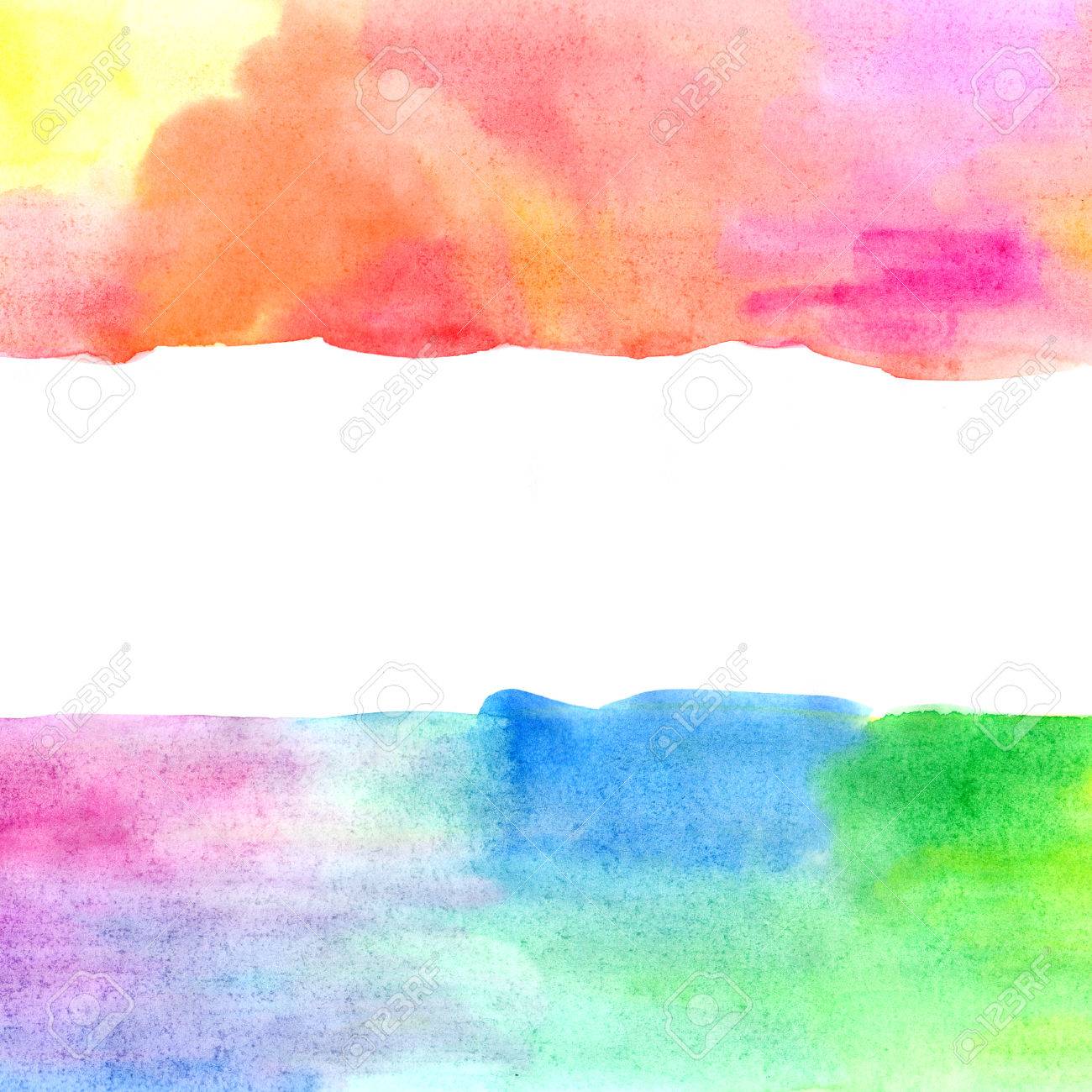 Watercolor Bright Background Multicolor Watercolor Splash Stock