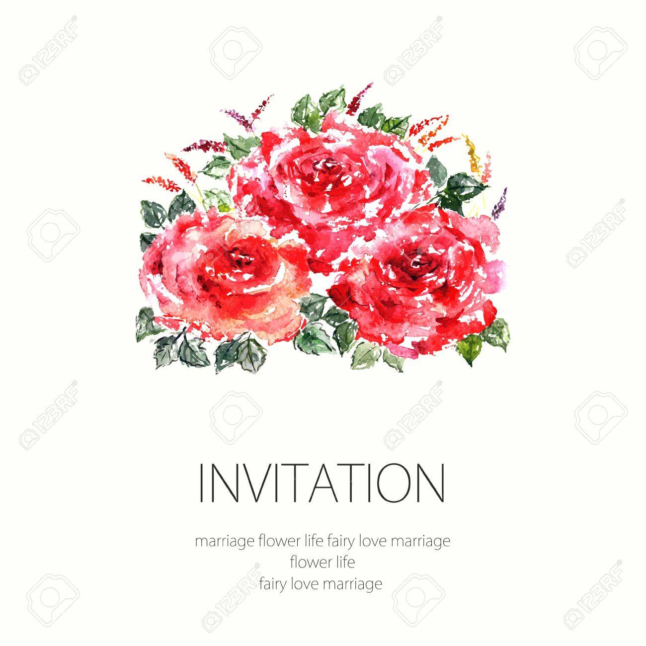 赤いバラ 水彩画の花の装飾です 花の花束 花の背景 誕生日カード のイラスト素材 ベクタ Image 赤いバラ 水彩画の花の装飾です 花の花束 花の背景 誕生日カード のイラスト素材 ベクタ Image