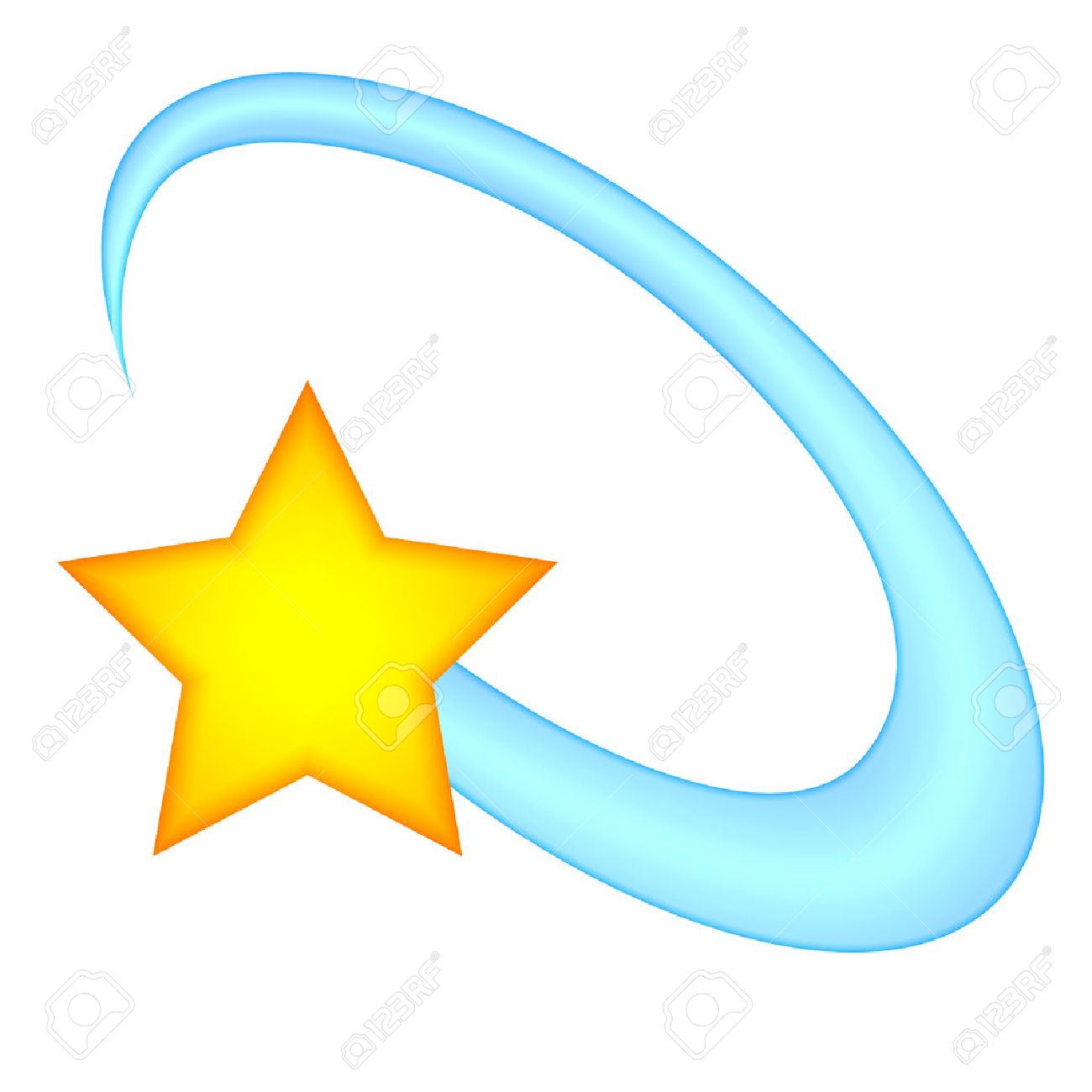 星の絵文字を周回しました 星に軌道の絵文字 白い背景の上の隔離された図のイラスト素材 ベクタ Image