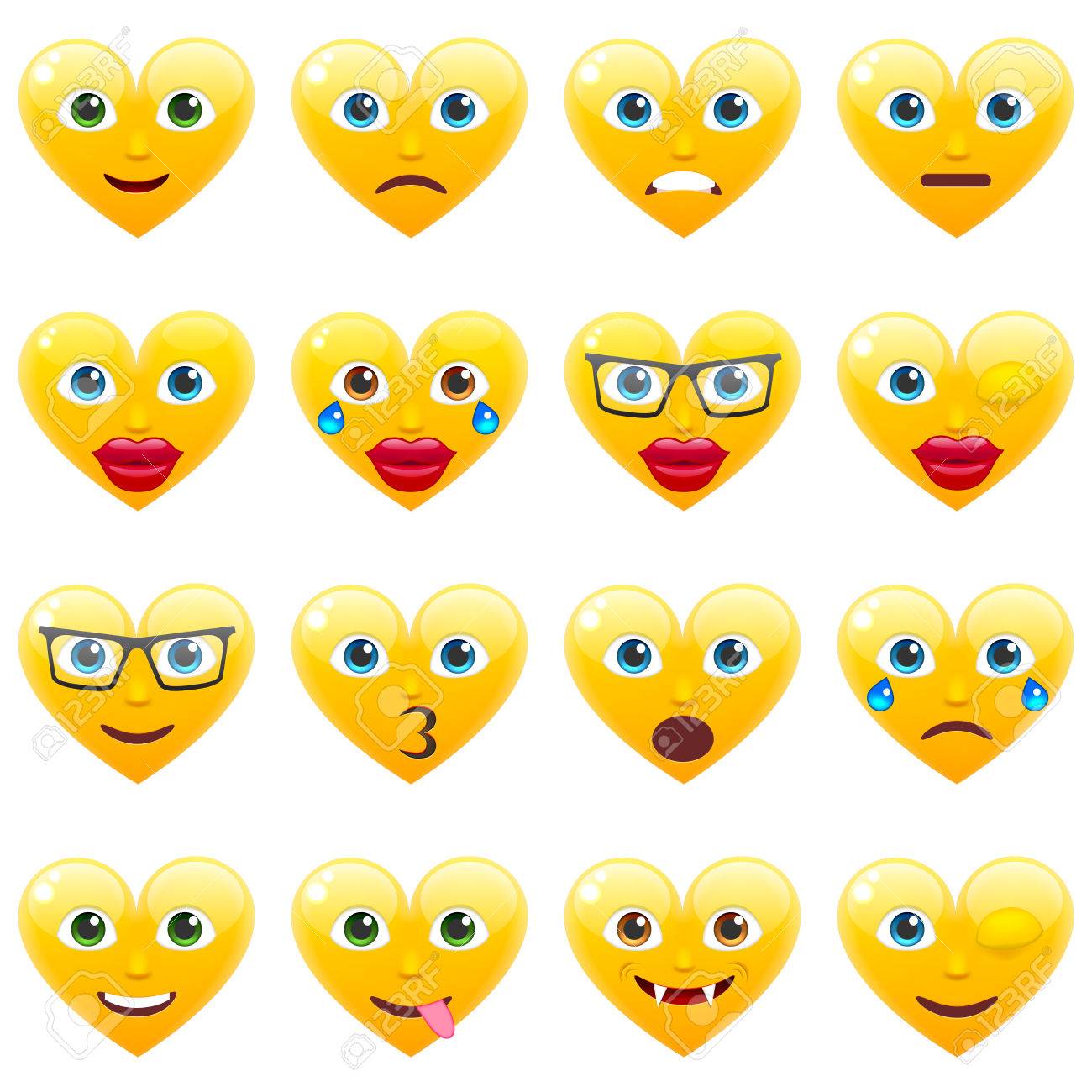 Set Von Sexy Gelbes Herz Lacheln Emoticons Fur Den Valentinstag Blinzeln Herz Emoji Fur 14 Februar Lizenzfrei Nutzbare Vektorgrafiken Clip Arts Illustrationen Image 70383049