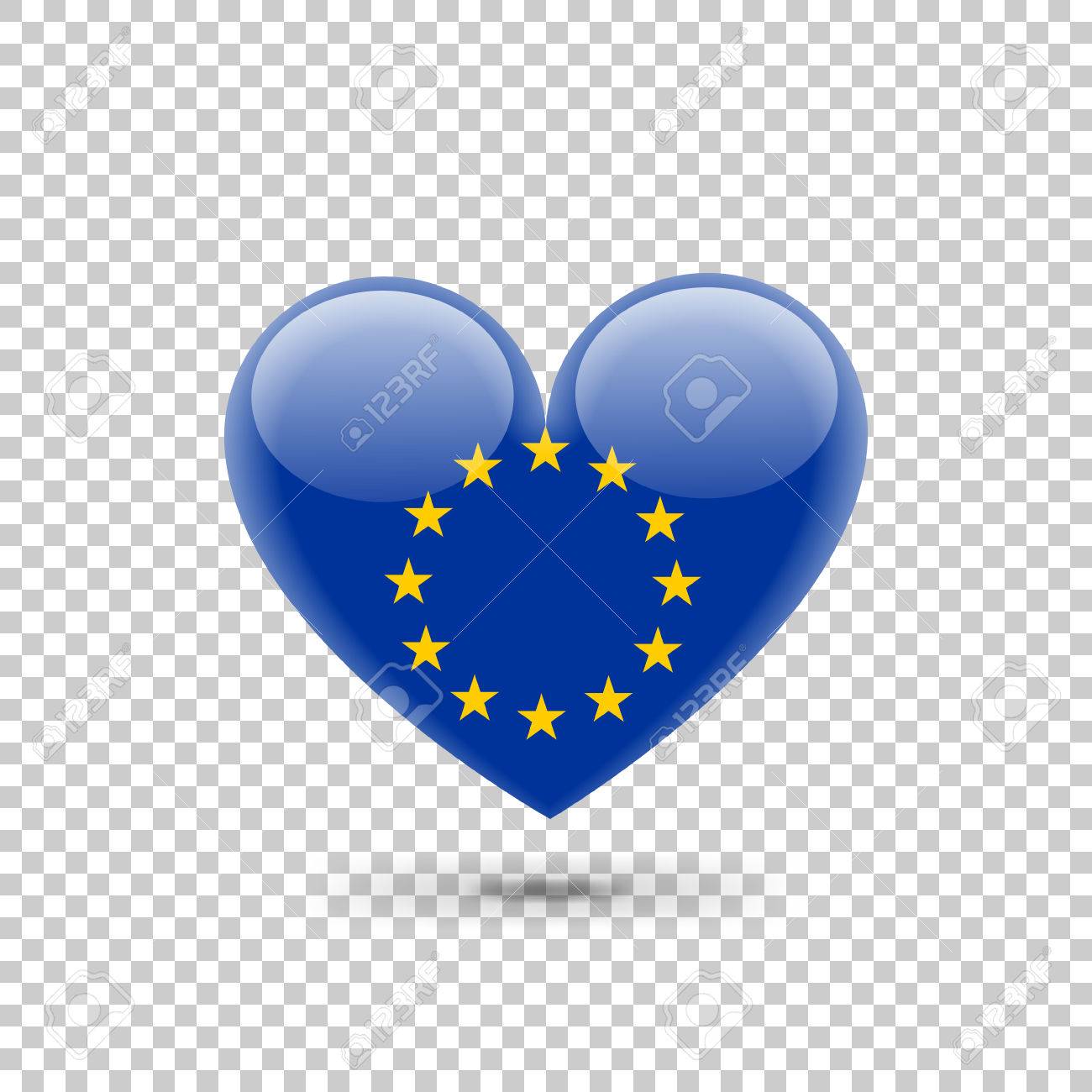 透明な背景に欧州連合の旗のハートのアイコン ベクトル図のイラスト素材 ベクタ Image 7447