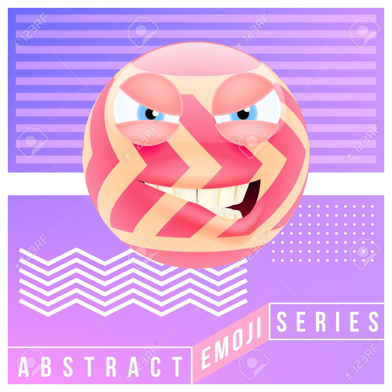 abstract cute angry emoji