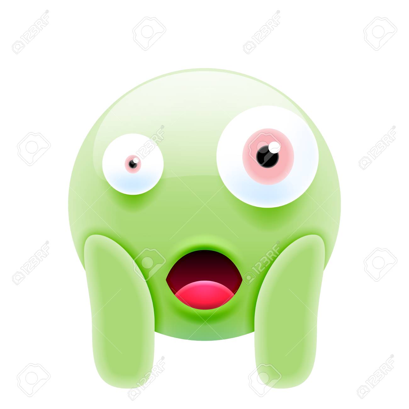 Green Face Screaming In Fear Emoji. Scared Face Icon Royalty Free SVG,  Cliparts, Vectors, and Stock Illustration. Image 100694110., image size:1300x1300