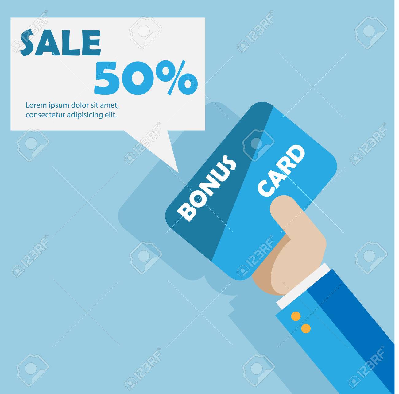 hand with bonus card vector sale card template royalty free credit card templates for sale