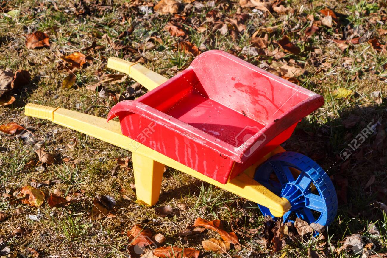 plastic toy wheelbarrow