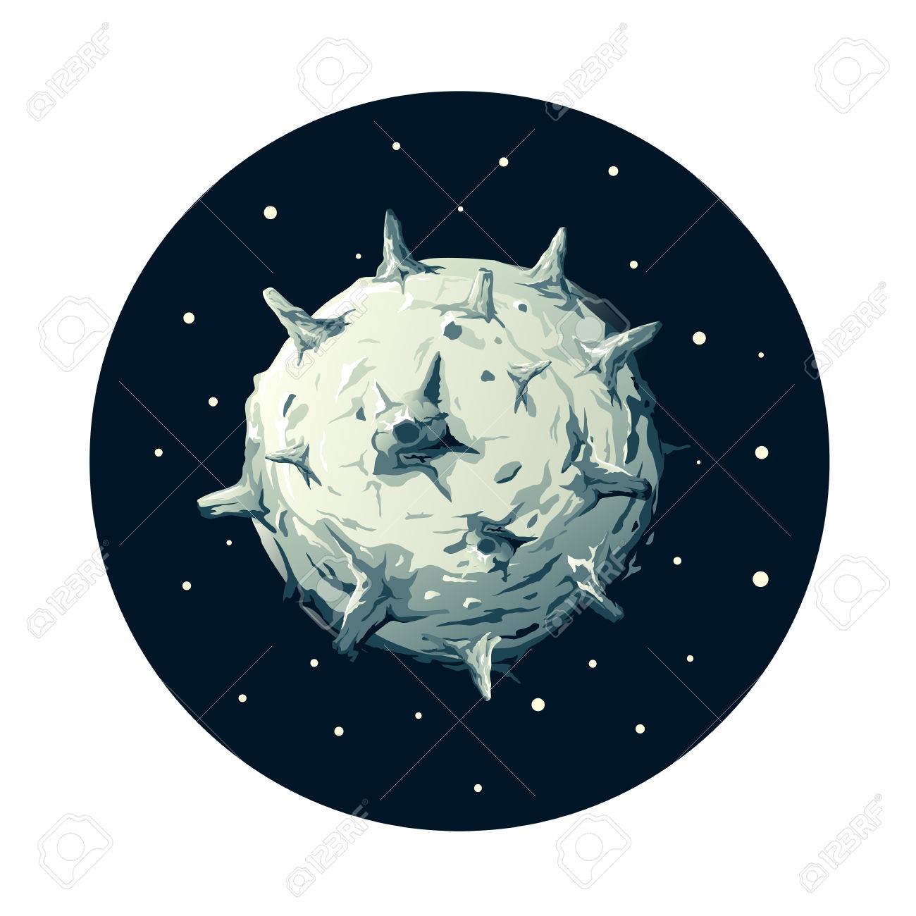 危険な漫画火山 クレーター 分離された隕石と小惑星のイラスト素材 ベクタ Image 危険な漫画火山 クレーター 分離された隕石と小惑星のイラスト素材 ベクタ Image