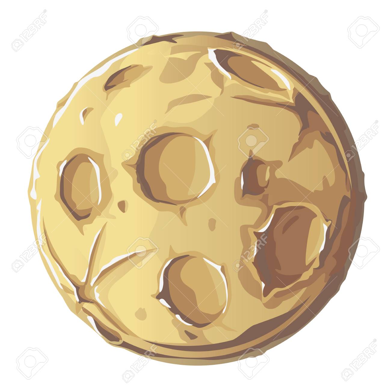 Download Full Moon Cartoon With Big Craters In Yellow Lights Isolated Royalty Free Cliparts Vectors And Stock Illustration Image 121827632 Yellowimages Mockups