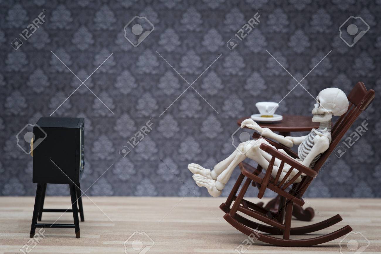 Skeleton Watching TV Stock Photo, Picture And Royalty Free Image. Image  56691964.