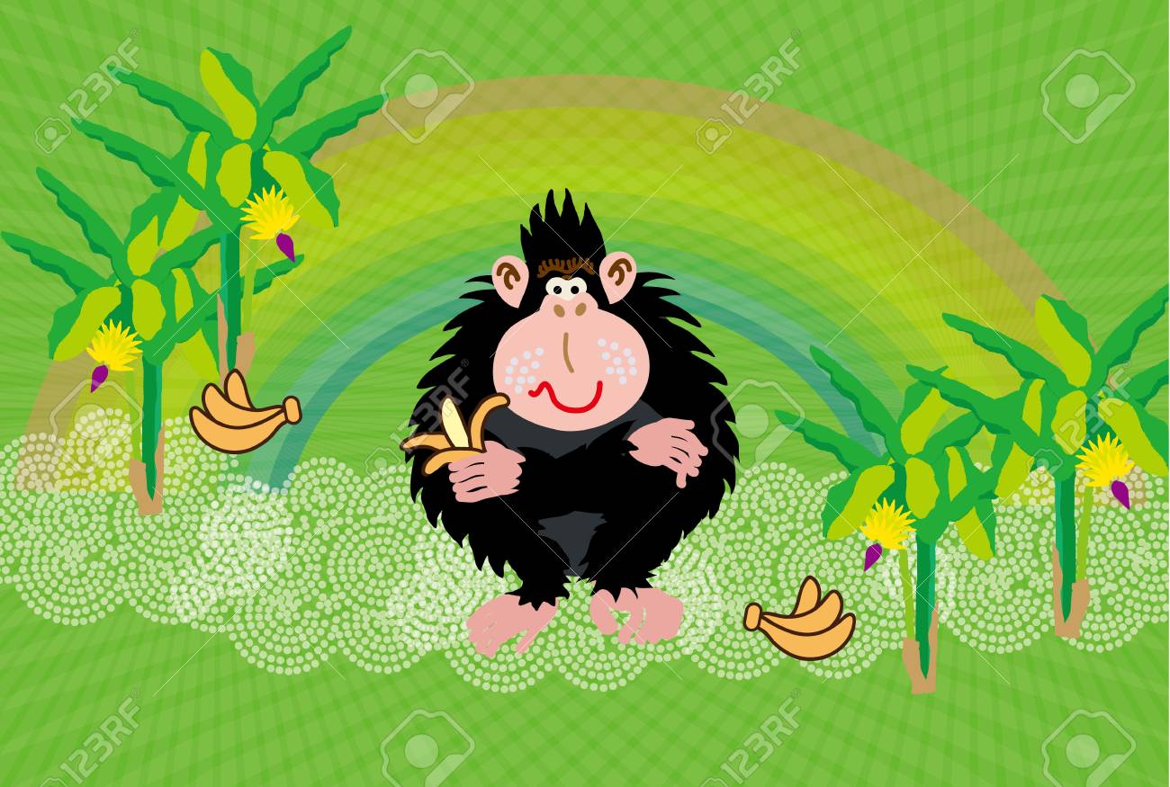 レインボー ポップ イラスト ポスト カードとバナナ猿 の写真素材 画像素材 Image レインボー ポップ イラスト ポスト カードとバナナ猿 の写真素材 画像素材 Image