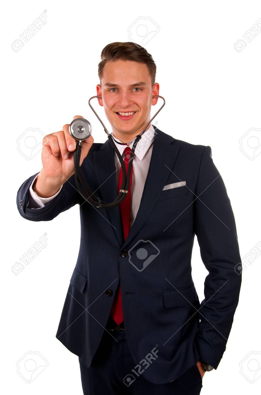 Picture of a young doctor standing in front of an isolated background - 39046722 Picture of a young doctor standing in front of an isolated background - 39046722