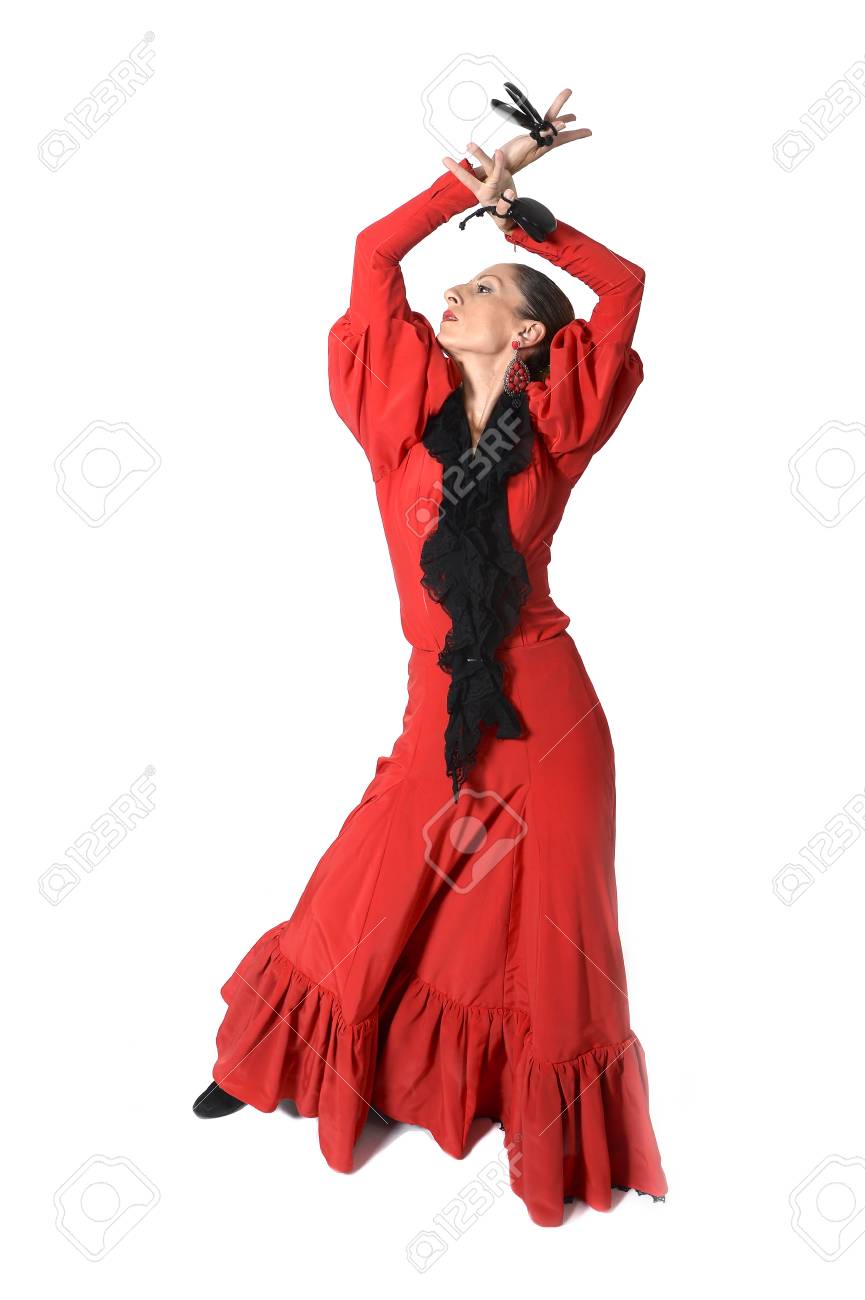 young spanish woman dancing