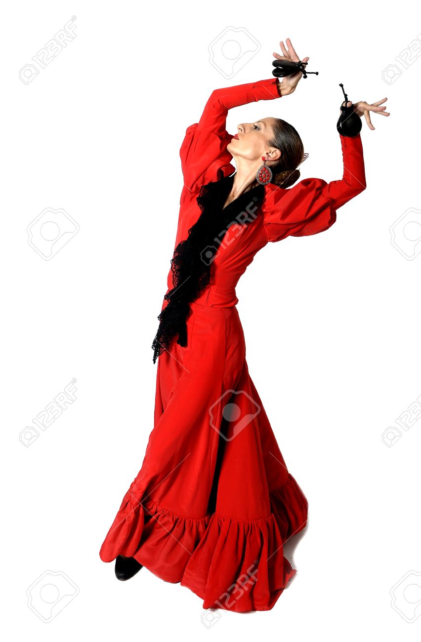 young spanish woman dancing