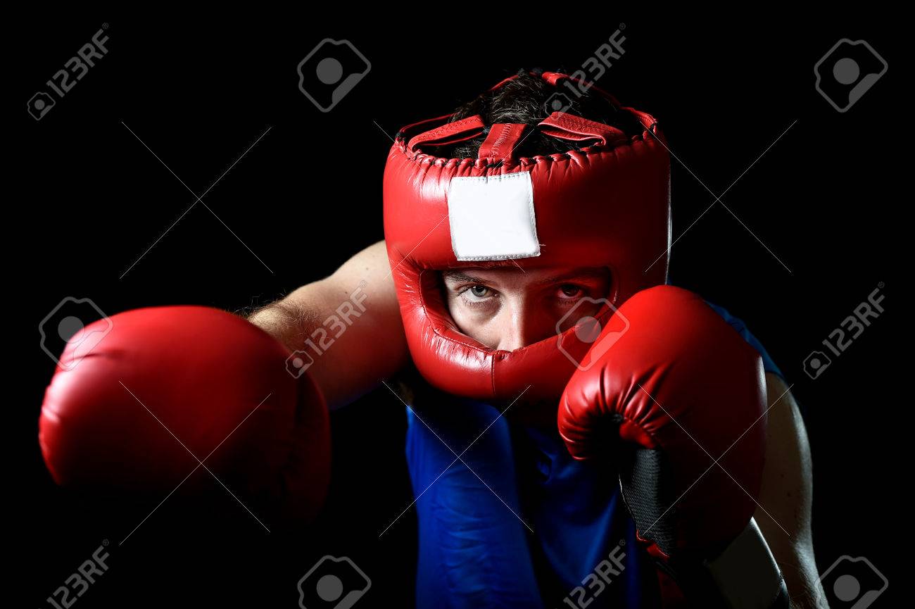 Amateur Boxer Man Training Shadow photo