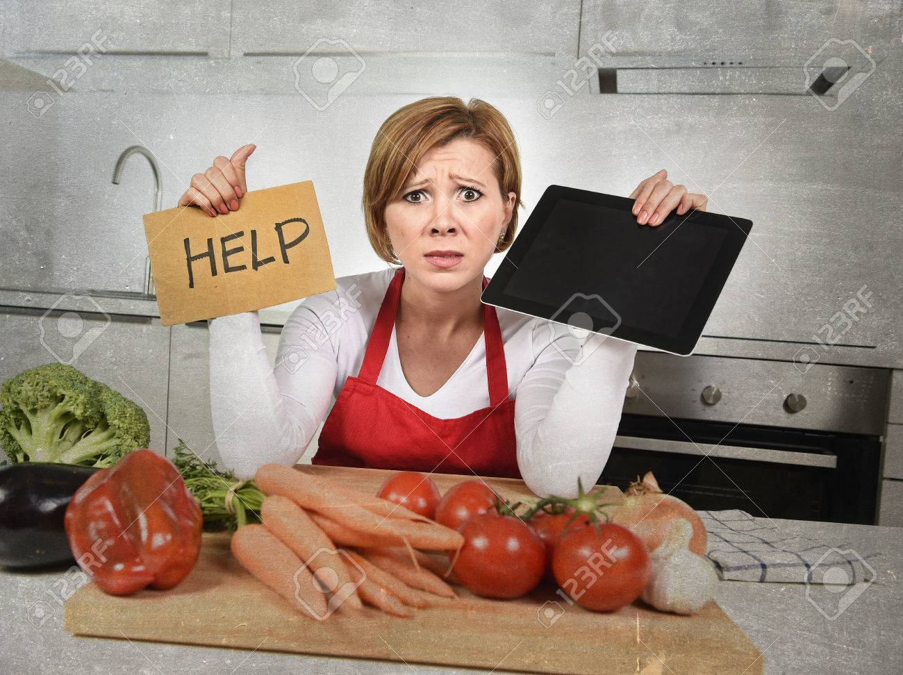 Red Apron Screaming Desperate