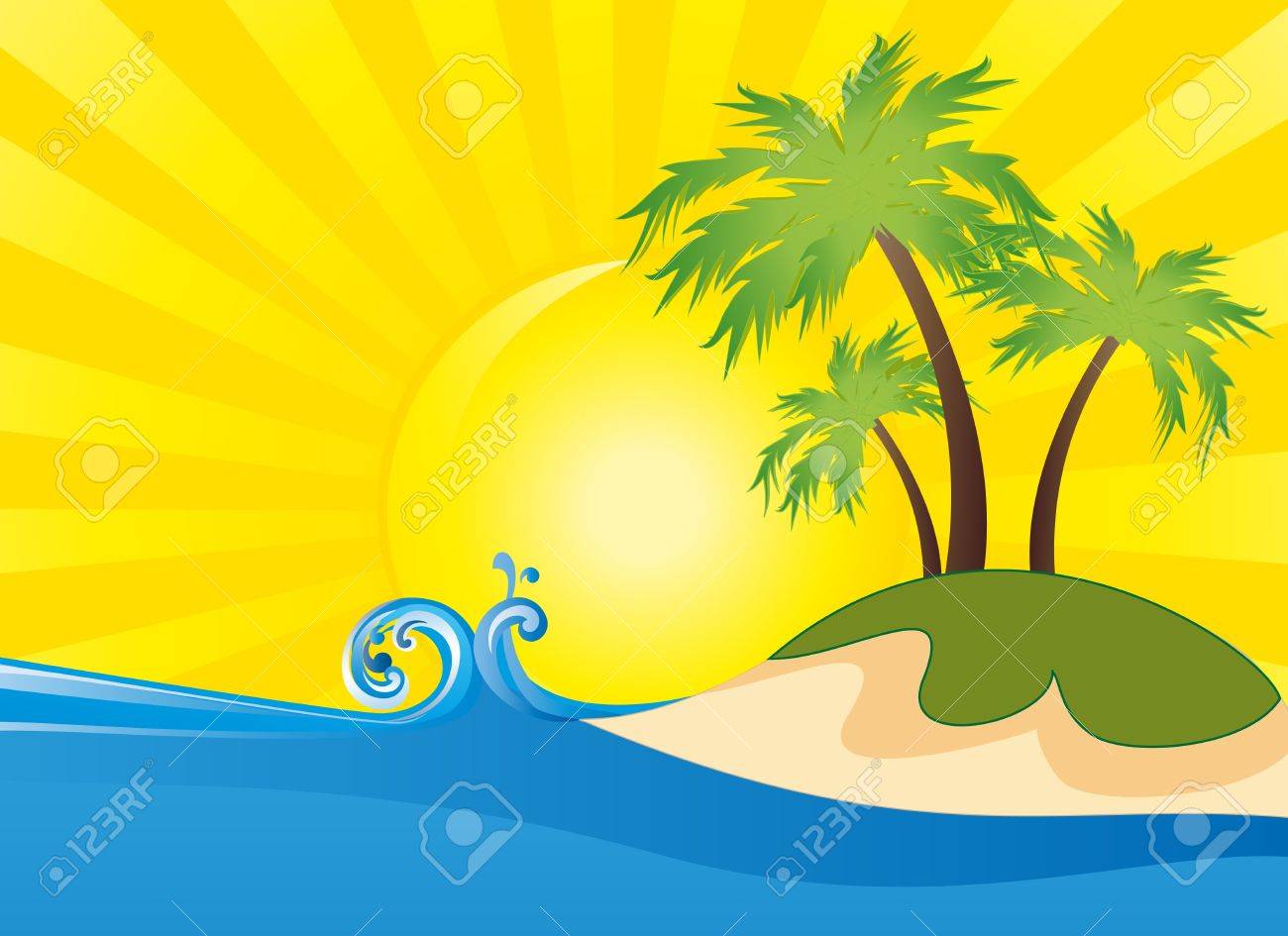 summer themed beach illustration background royalty free cliparts
