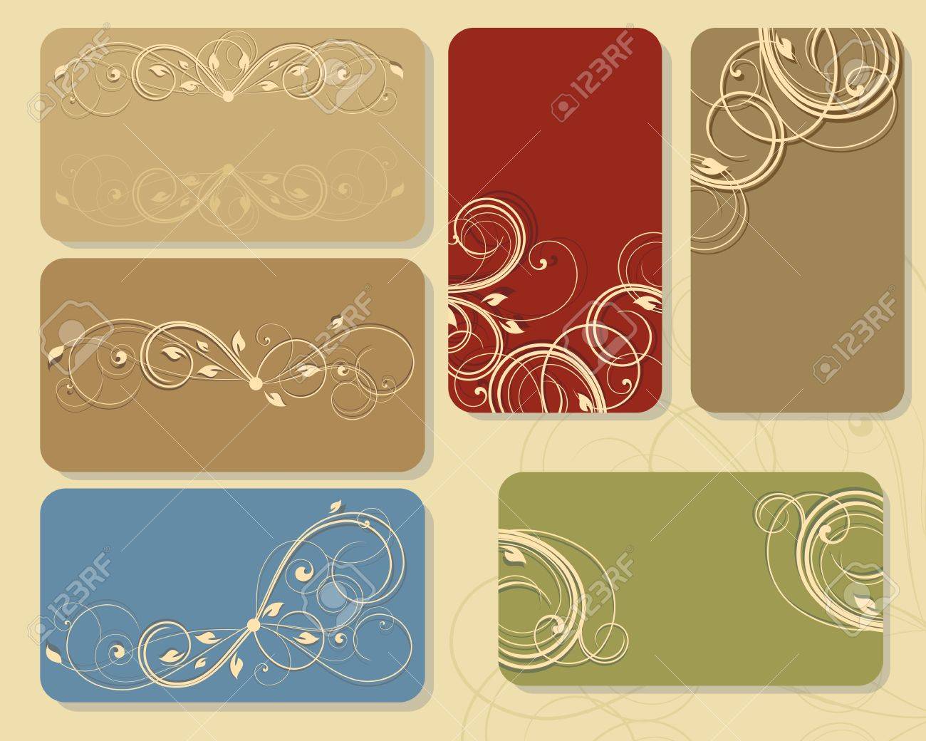 set of floral business cards or tags - 14206798 set of floral business cards or tags - 14206798