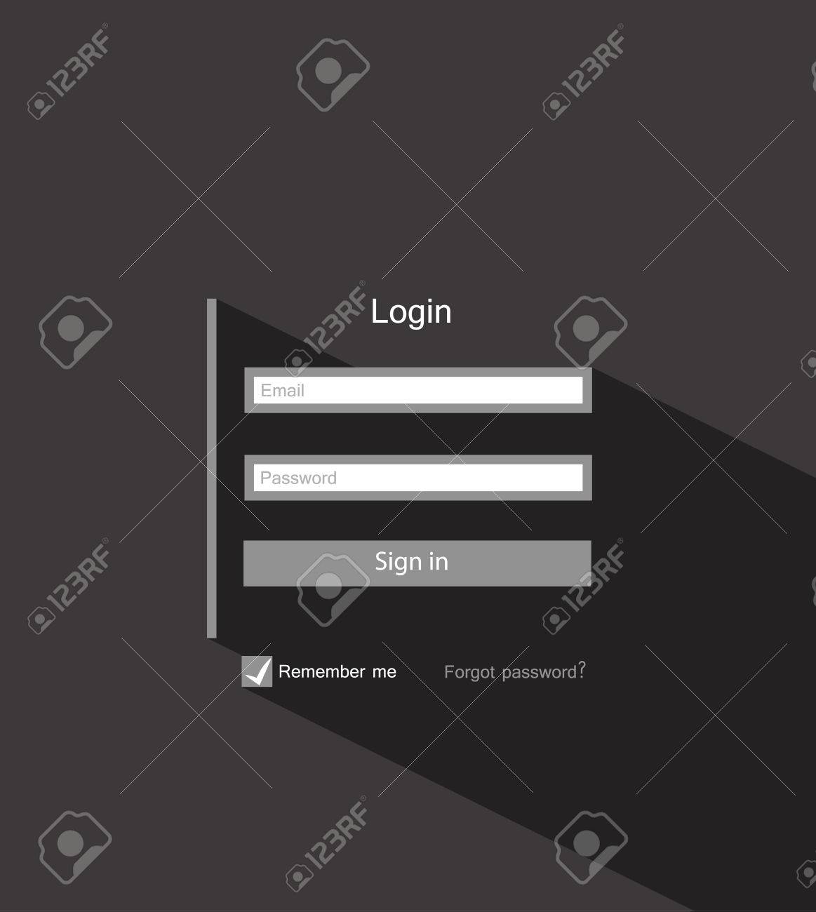 Template Background Login Form, Flat UI Design Royalty Free SVG, Cliparts,  Vectors, And Stock Illustration. Image 30636921.