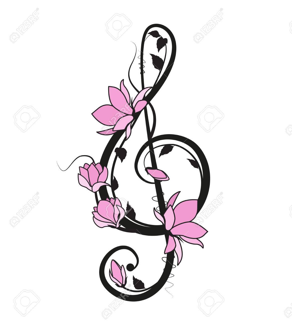 Music Key With Flowers Royalty Free SVG, Cliparts, Vectors, and Stock  Illustration. Image 81317312., image size:1166x1300