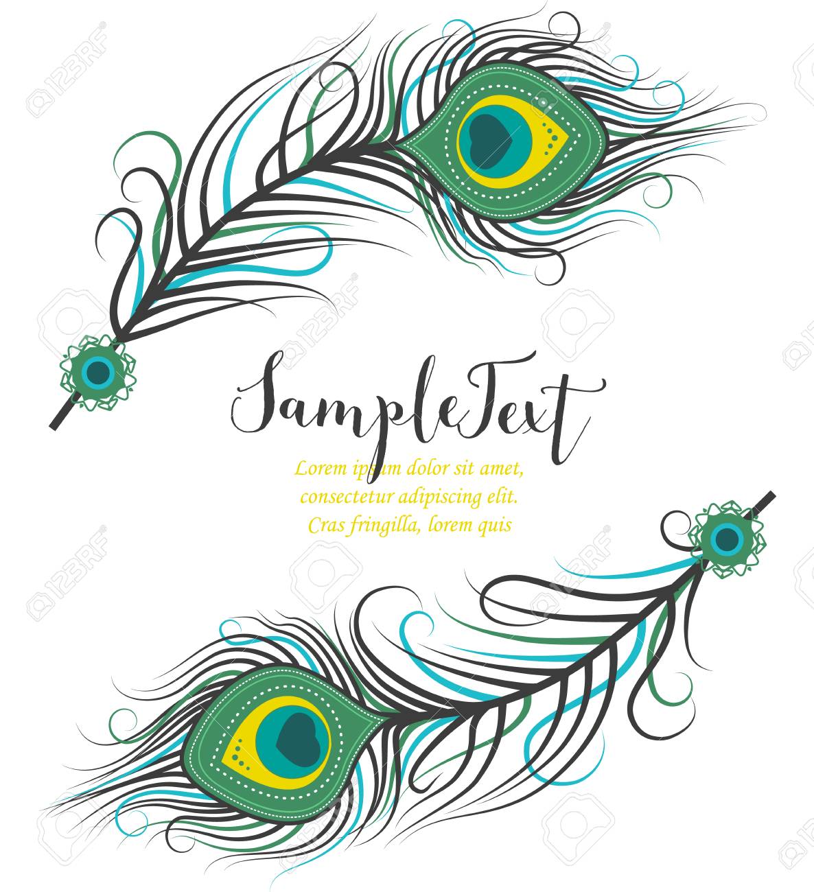 色鮮やかな孔雀の羽 のイラスト素材 ベクタ Image