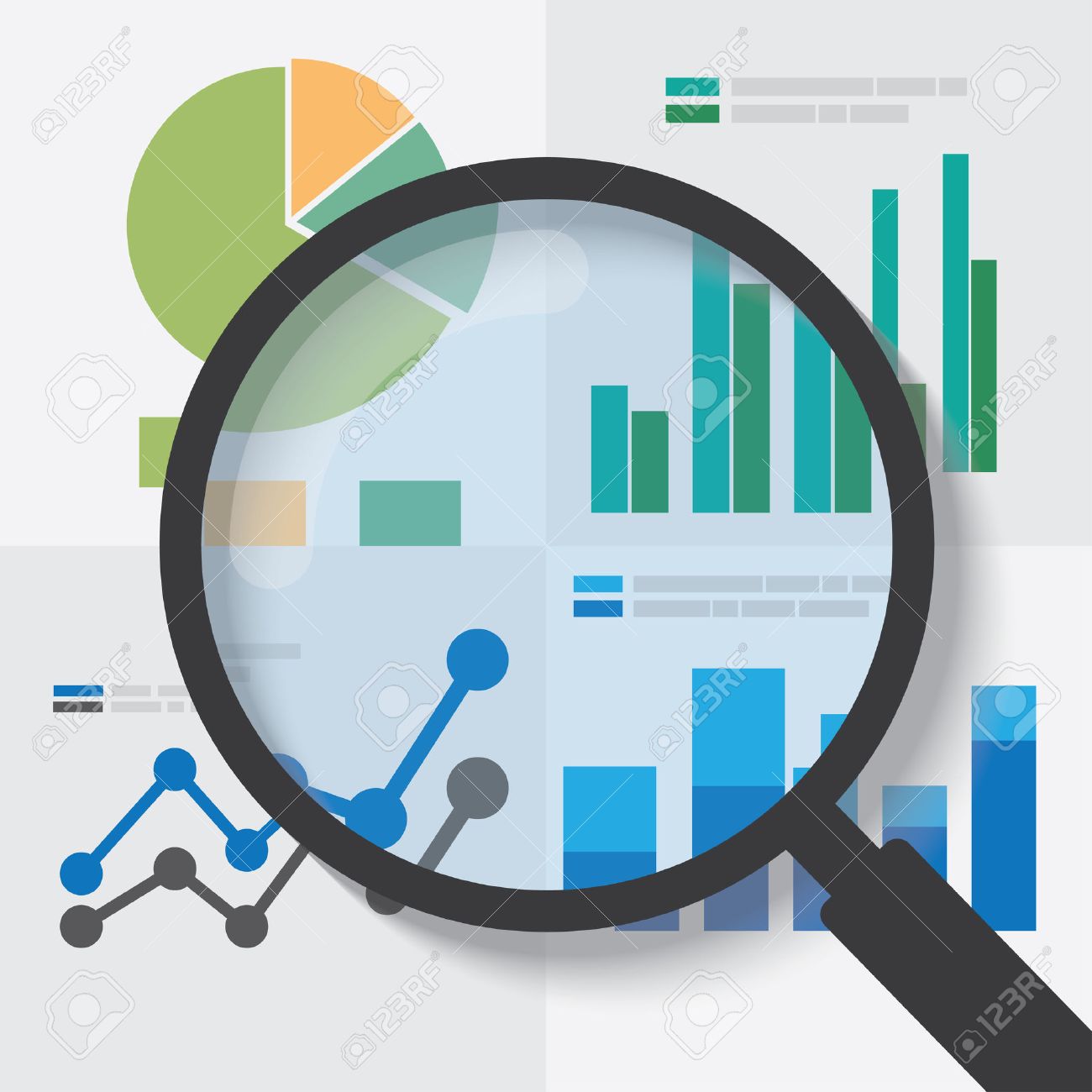 data analysis concept eps10 file and included high resolution data analysis