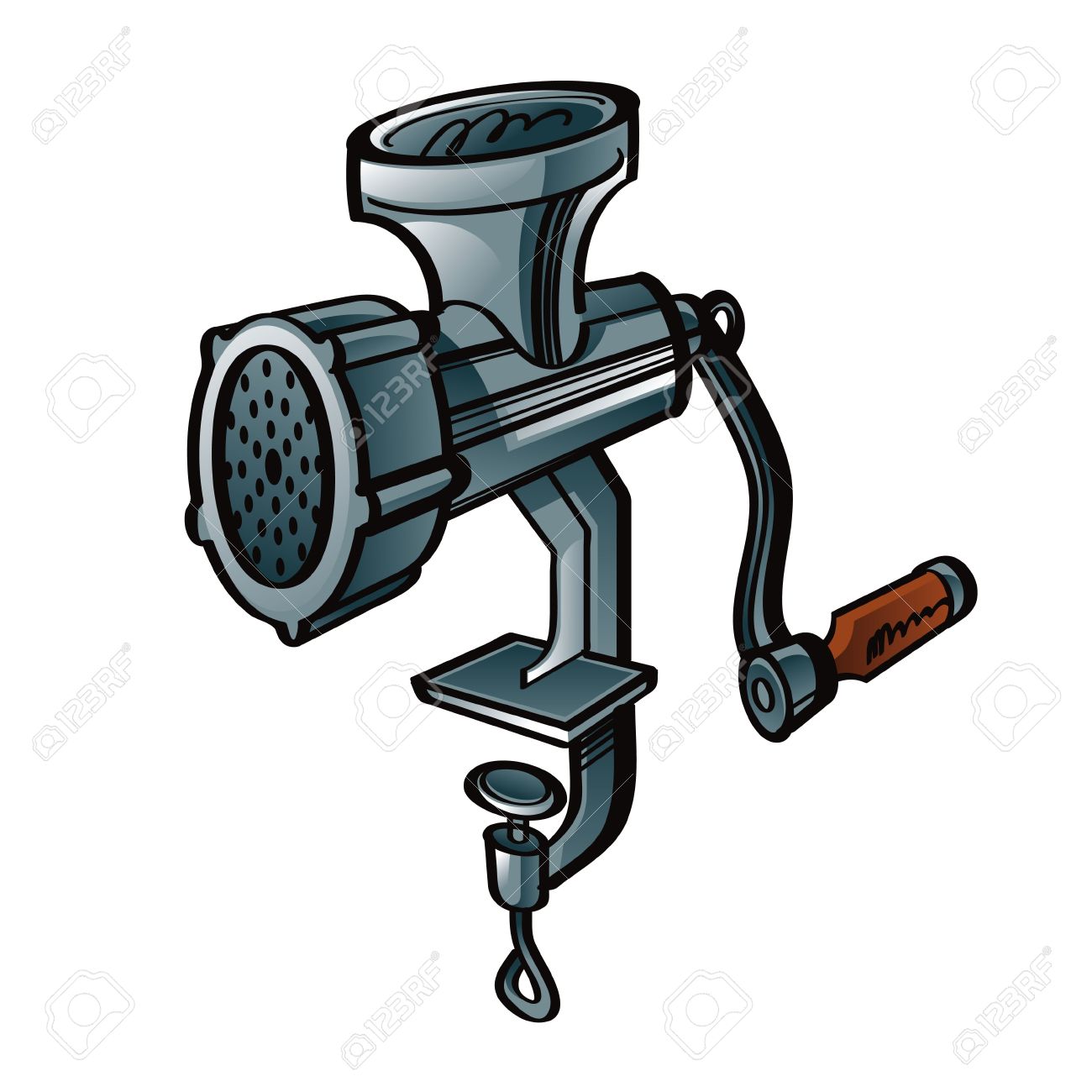 Iron Meat Grinder Vintage Retro Royalty Free Cliparts Vectors And Stock Illustration Image 11783143