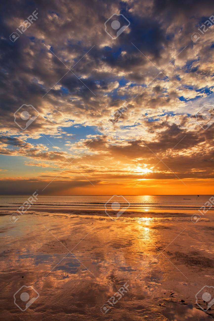 Tropical Beach At Beautiful Sunset Nature Background Stock Photo, Picture  and Royalty Free Image. Image 20856672., image size:866x1300
