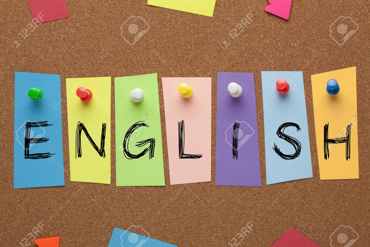 English Word Written In Colorful Stickers Pinned On Cork Board Learning Languages Concept Stock Photo Picture And Royalty Free Image Image English Word Written In Colorful Stickers Pinned On Cork Board Learning Languages Concept Stock Photo Picture And Royalty Free Image Image