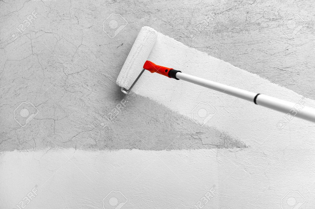 Rough Wall With White Latex Paint 