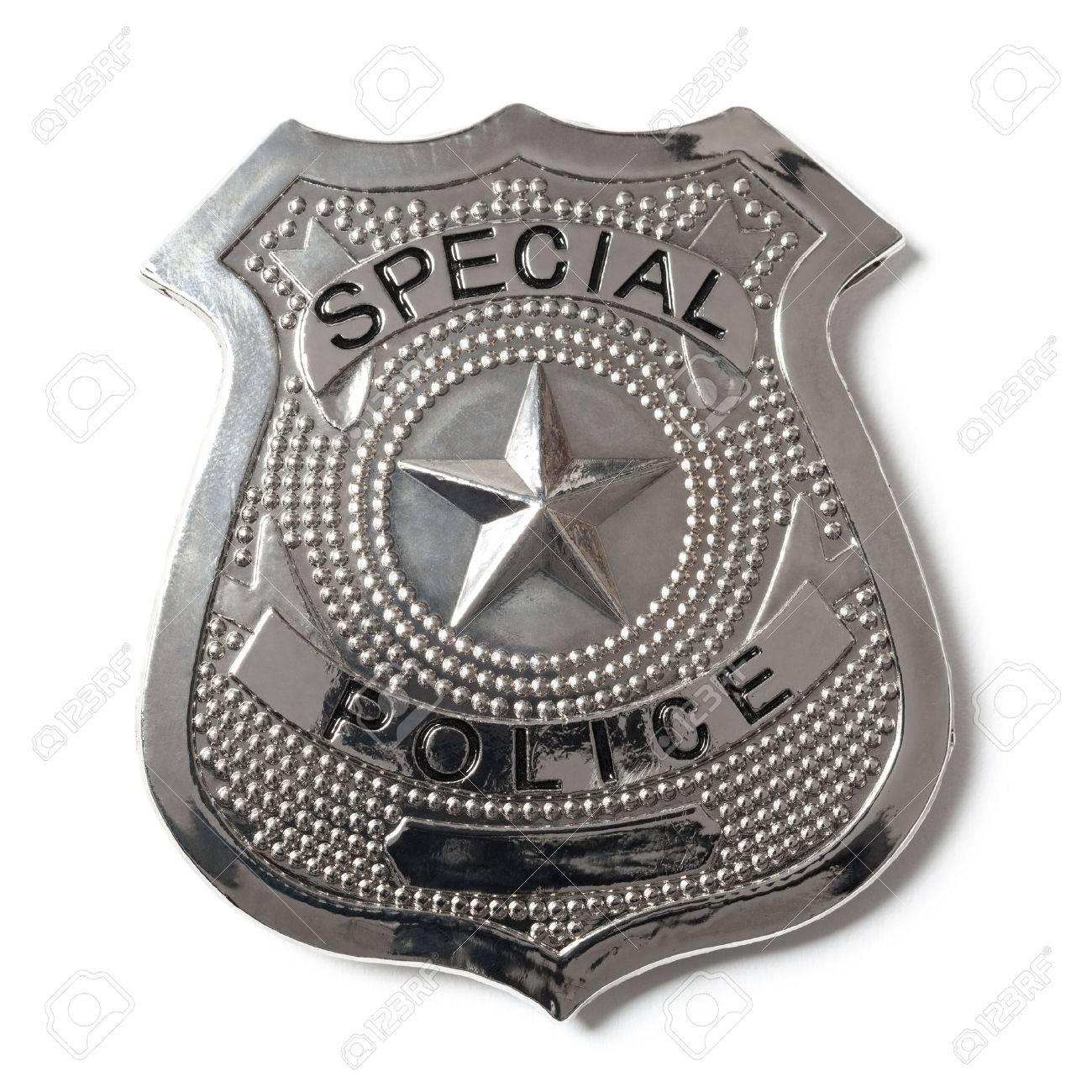 special police badge with clipping path isolated on white stock