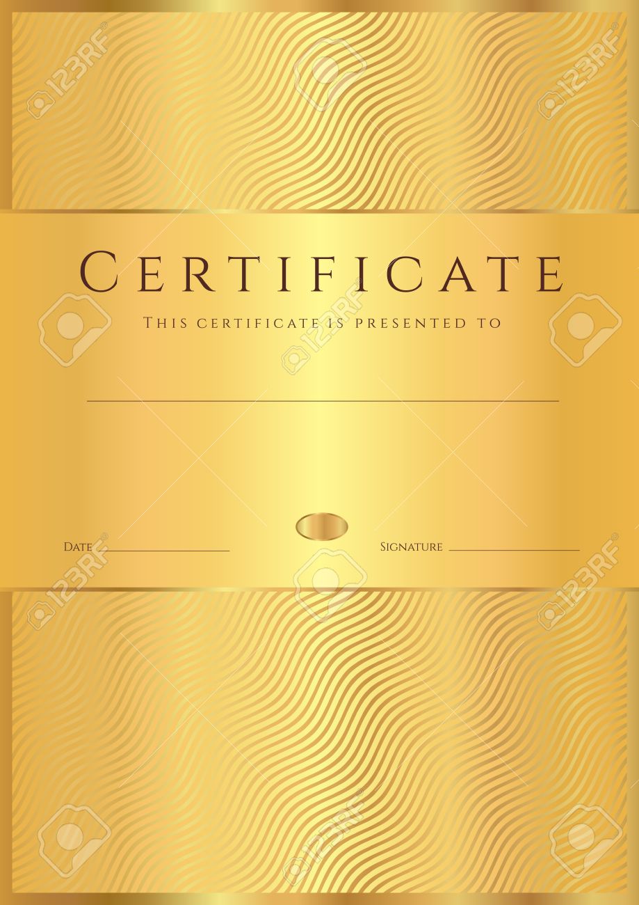 黄金の波ライン パターン ゴールド デザイン ディプロマ 招待状 ギフト券 航空券と完了テンプレートまたはサンプルの背景の証明賞ベクトル のイラスト素材 ベクタ Image 4739