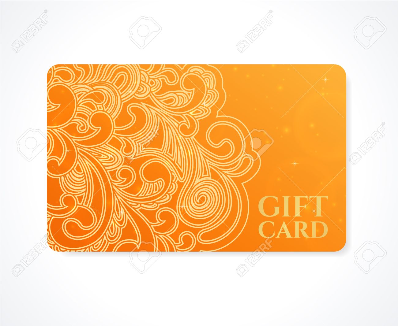 bright orange gift card business card discount card template