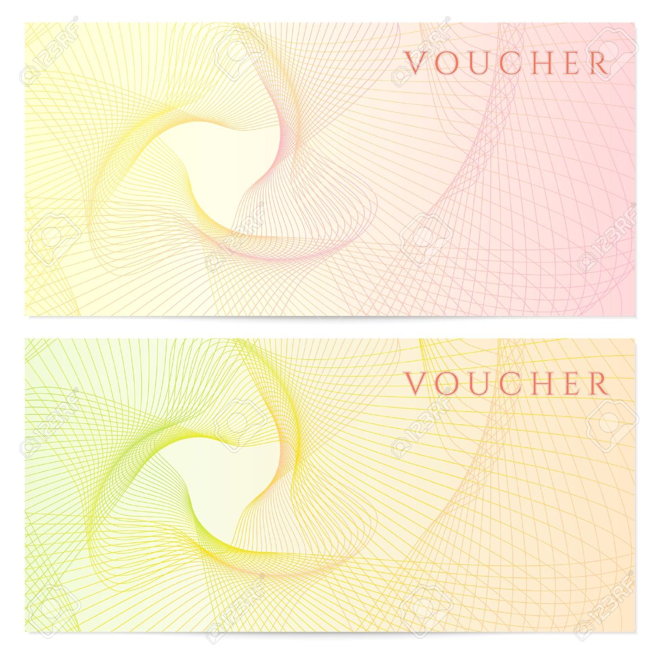 gift certificate voucher coupon template with colorful rainbow