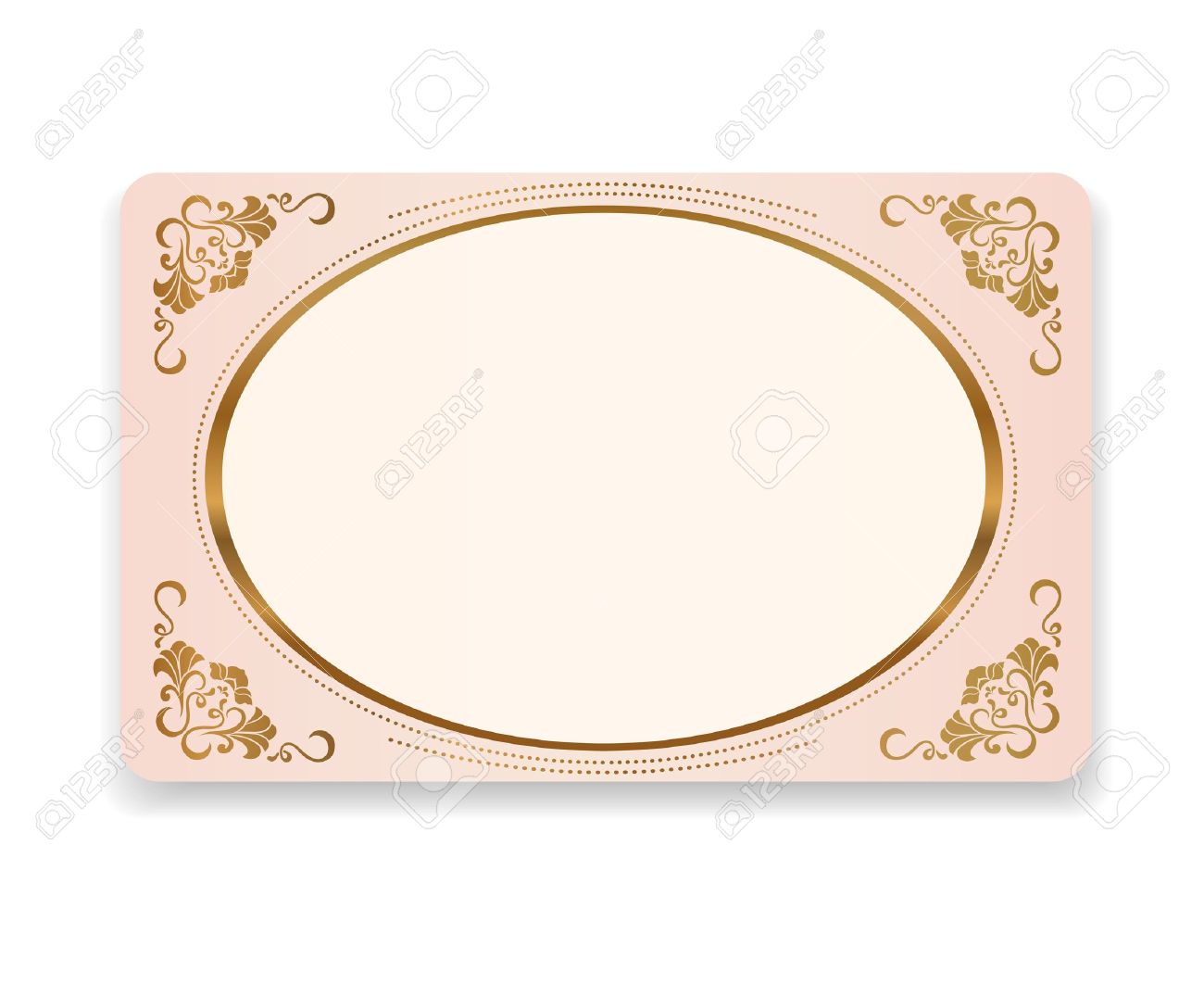 gift coupon gift card discount card business card with floral scroll swirl gold