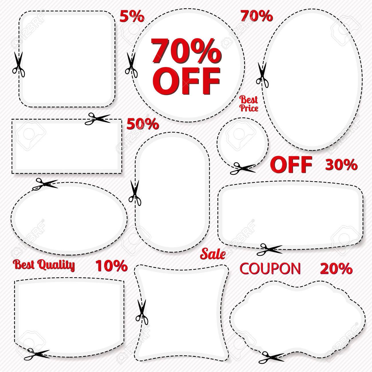 set sale coupon labels banner tag template layout with royalty ticket sale template