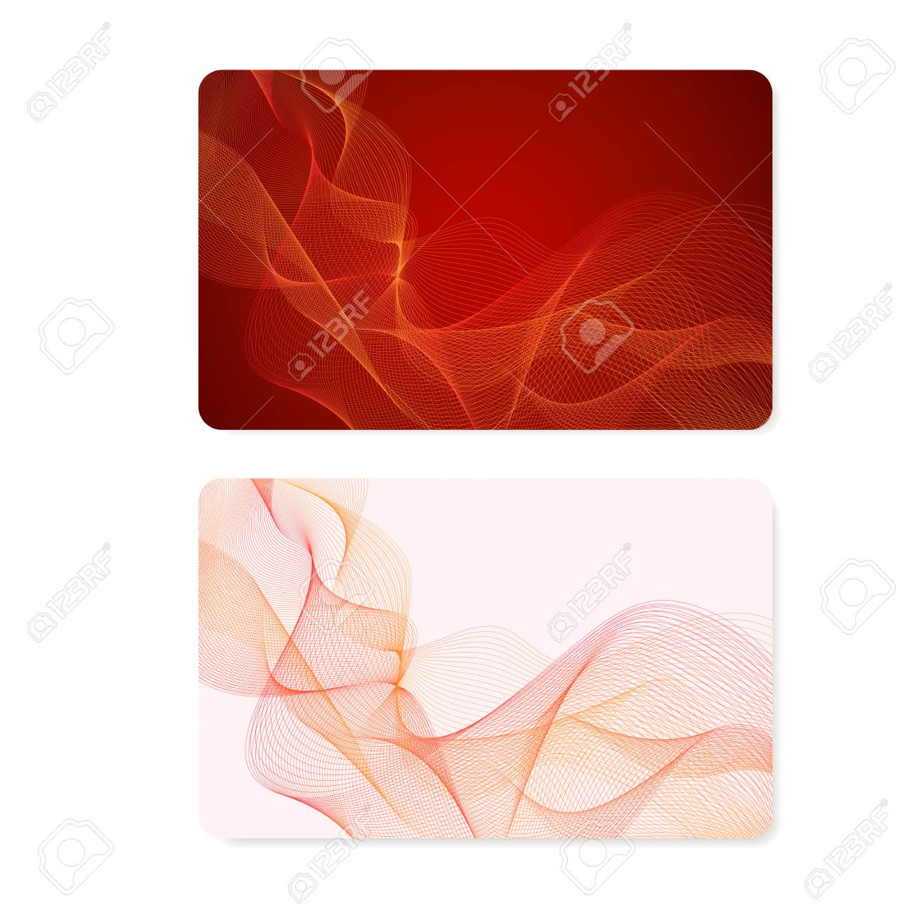 business card gift card coupon discount voucher with guilloche