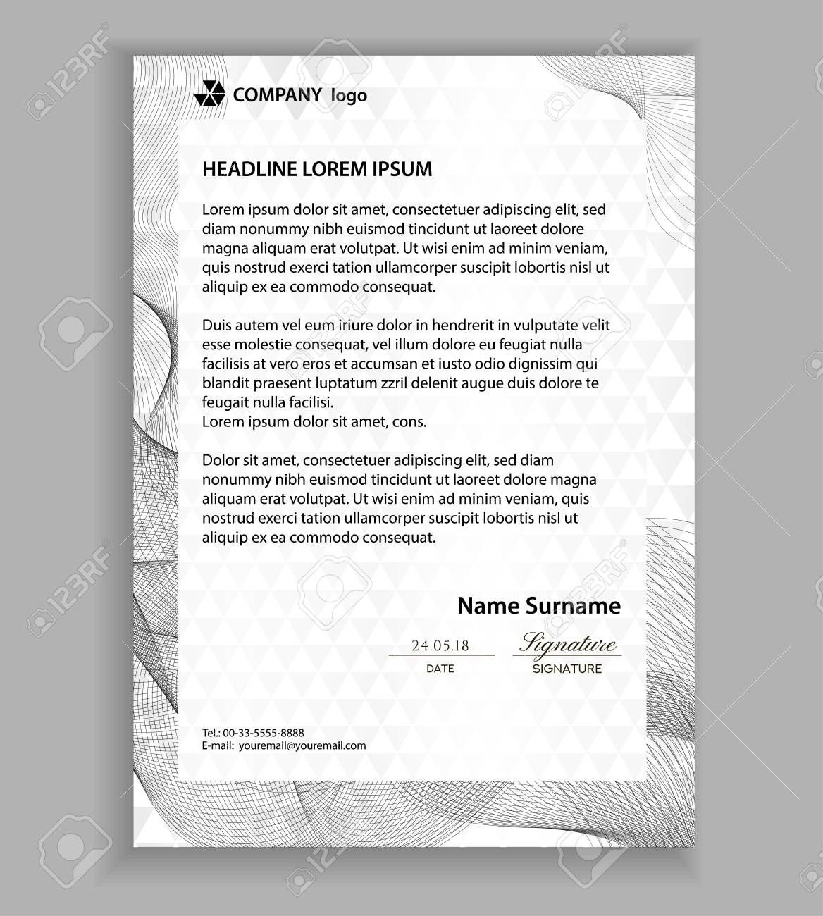 letterhead-template-printable-business-letter-layout-modern-examples-of-corporate-identity-design-pages-company-paper-mockup-image-with-guilloche-lines-white-background-with-official-blue-pattern-royalty-free-svg-cliparts-vectors-and